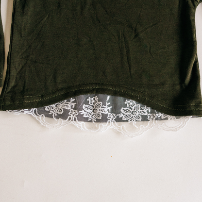 Olive Green Lace Mommy & Me Tops