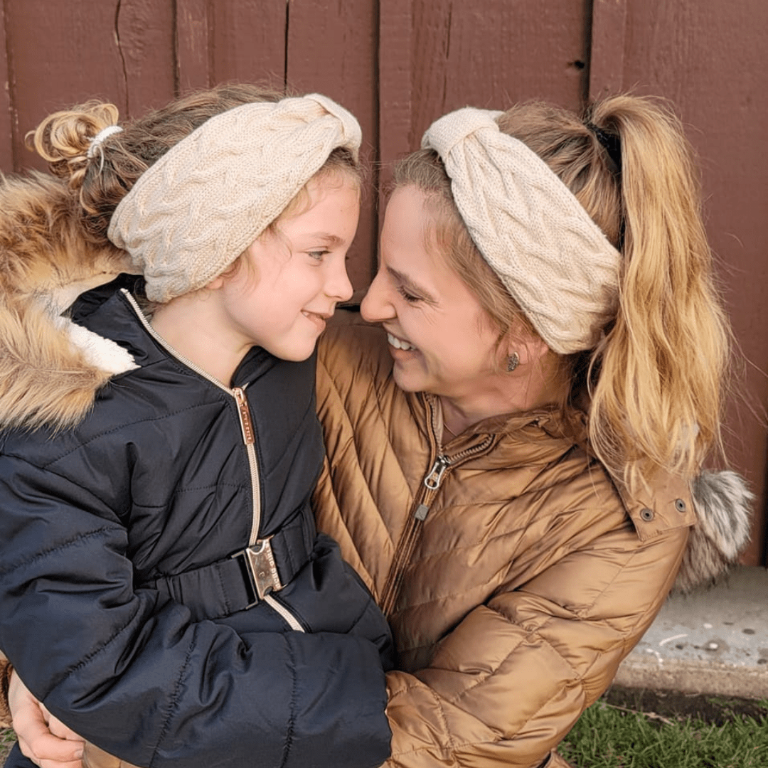 Matching Mommy & Me Ear Warmer Headbands - Beige - HAHA MAMA Clothing