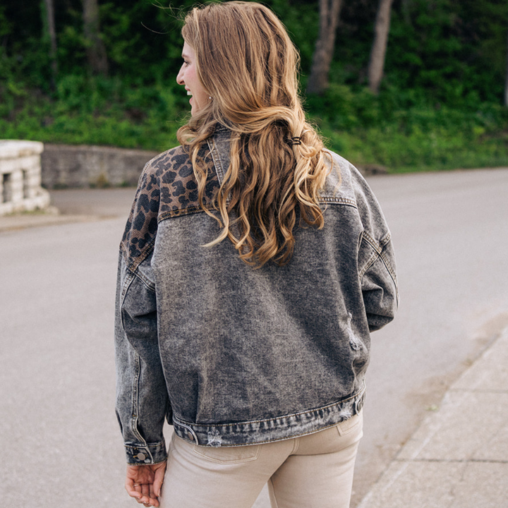 Leopard Denim Jacket