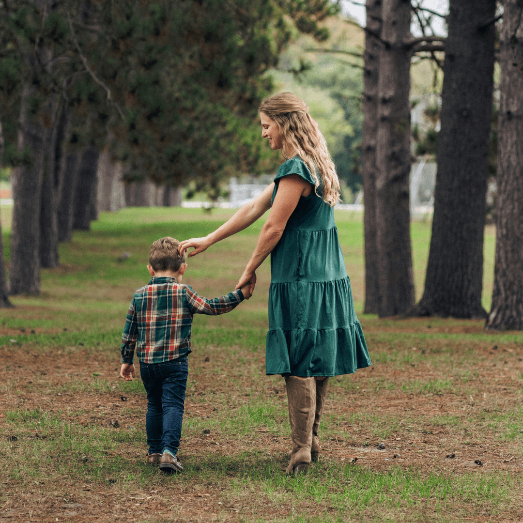 Mommy & Son Matching Green Christmas Outfits - HAHA MAMA Clothing