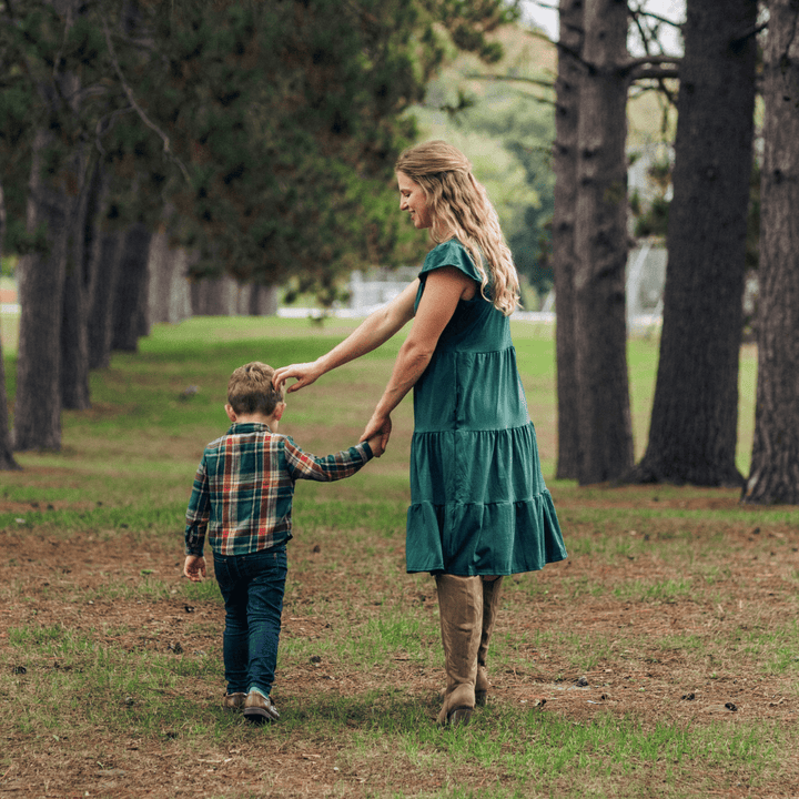 Mommy & Son Matching Green Christmas Outfits - HAHA MAMA Clothing