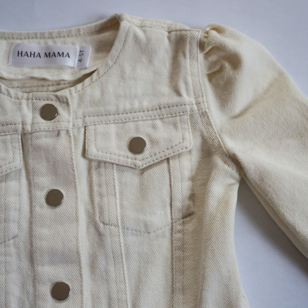 Ivory Cropped Denim Jacket - Child