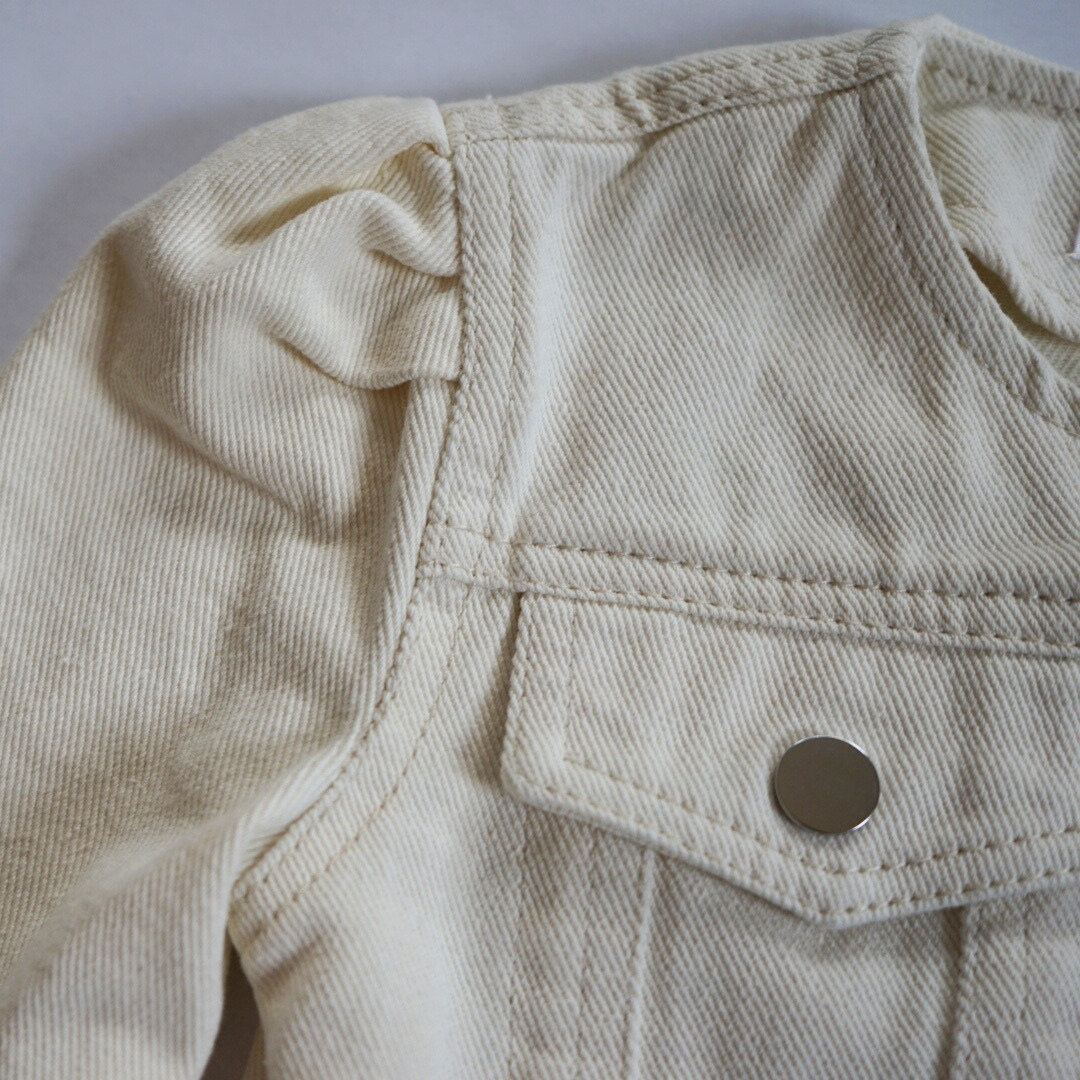 Ivory Cropped Denim Jacket - Child