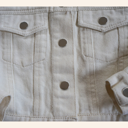 Ivory Cropped Denim Jacket - Child