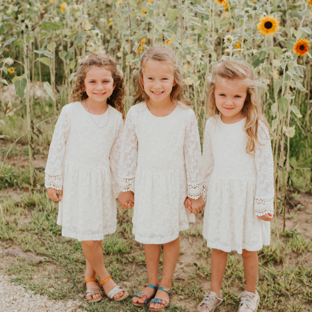 Ivory Lace Mommy & Me Dress - Child