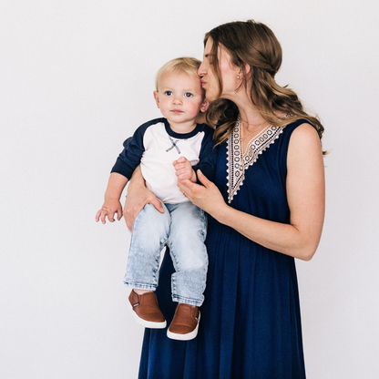 Navy Lace Blue Mommy & Son