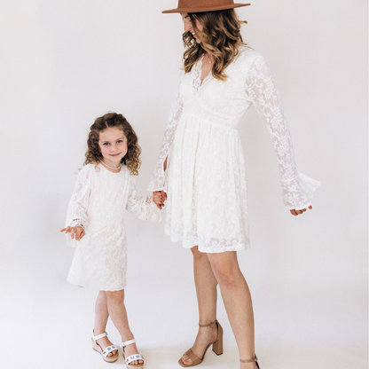 Ivory Lace Mommy & Me Dress - Child