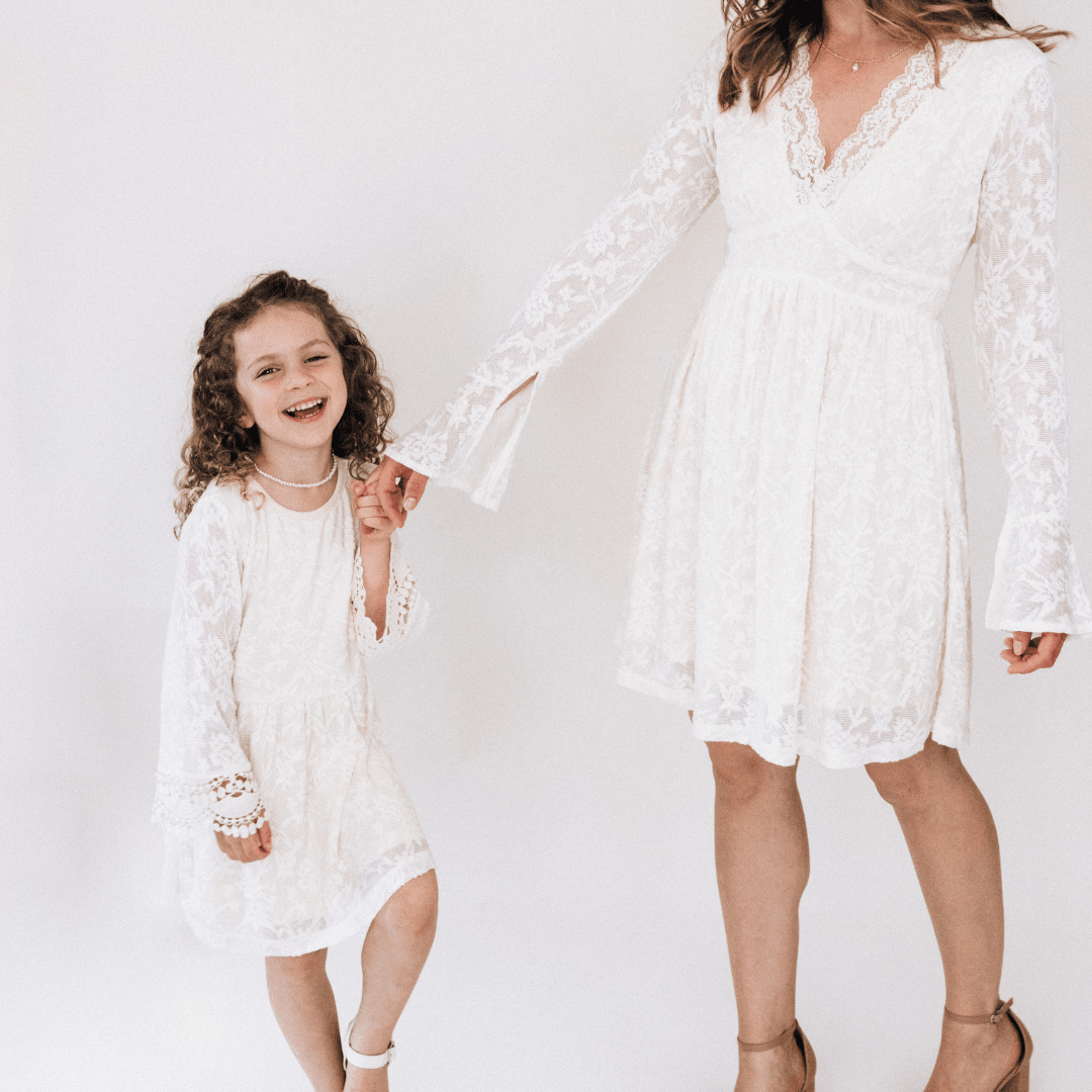 Ivory Lace Matching Mommy & Me Dress, Matching Dresses, Family Photo Outfits, Outfit Ideas, Mom and Daughter, Mom and Infant, Mom and Child, Mother's Ivory Lace Matching Mommy & Me Dress, Matching Dresses, Family Photo Outfits, Outfit Ideas, Mom and Daughter, Mom and Infant, Mom and Child, Mother's