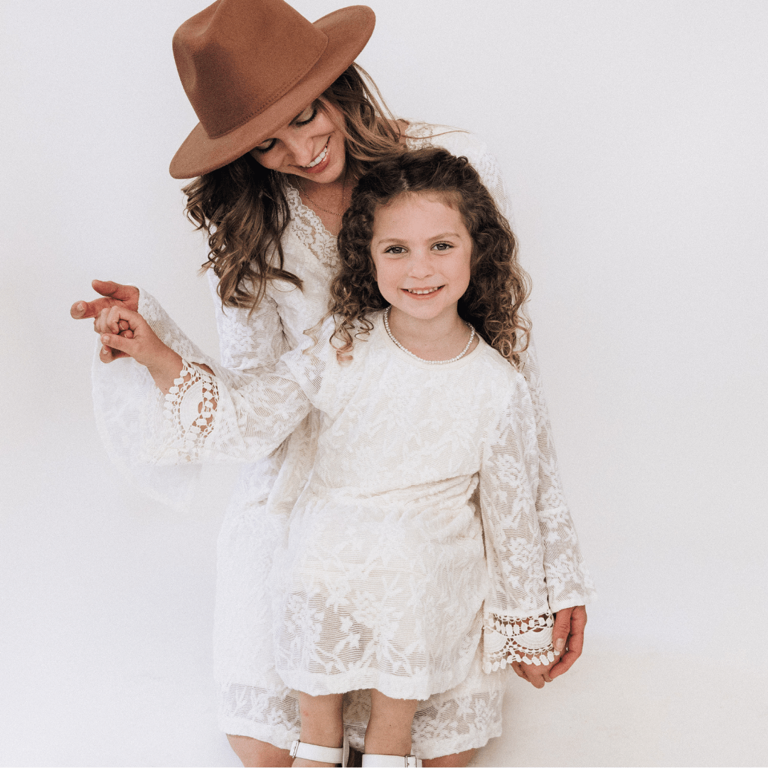 Ivory Lace Mommy & Me Dresses - HAHA MAMA Clothing