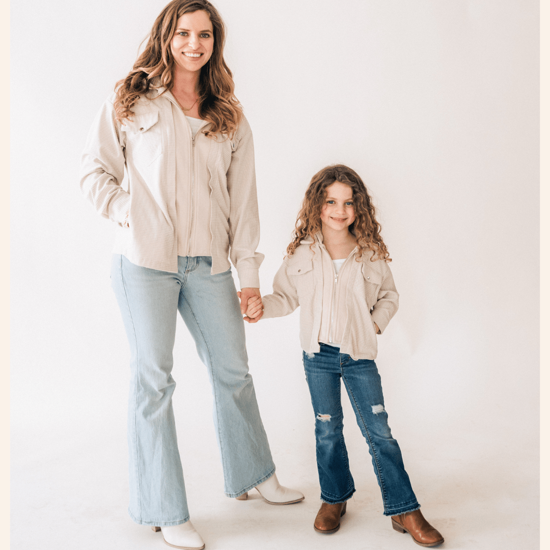 Textured Khaki Jacket - HAHA MAMA Clothing