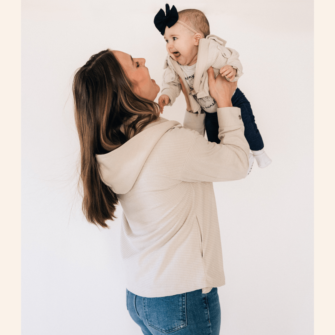 Textured Khaki Jacket - Women - HAHA MAMA Clothing