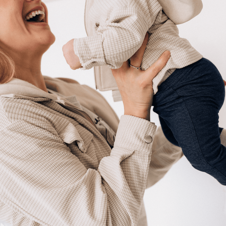 Textured Khaki Jacket - HAHA MAMA Clothing