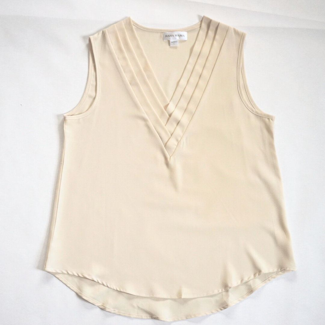 Khaki Pleated Tank Top - Women