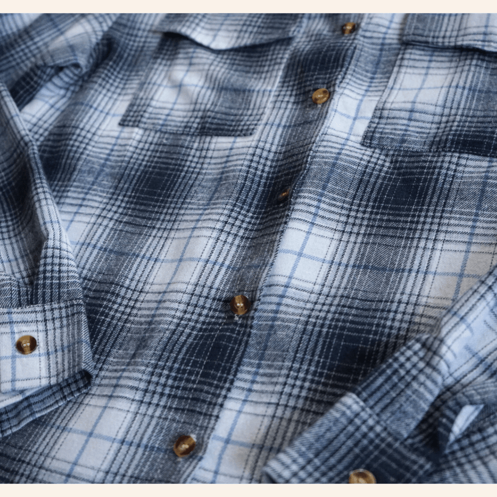 Lightweight Navy Flannel - Adult - HAHA MAMA Clothing