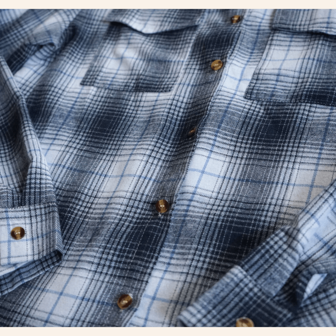 Lightweight Navy Flannel - Adult - HAHA MAMA Clothing