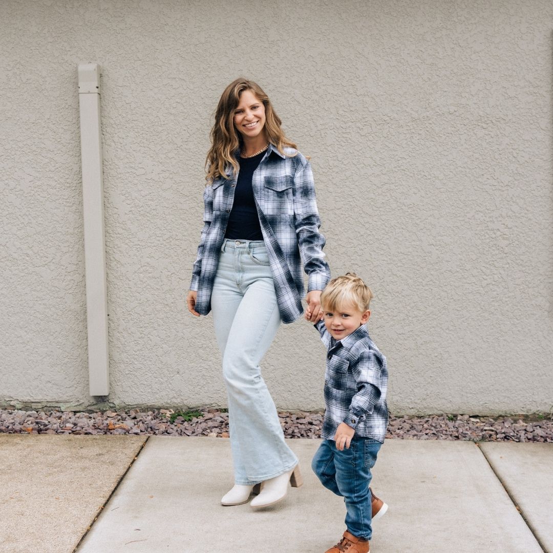 Lightweight Navy Flannel- Adult & Son