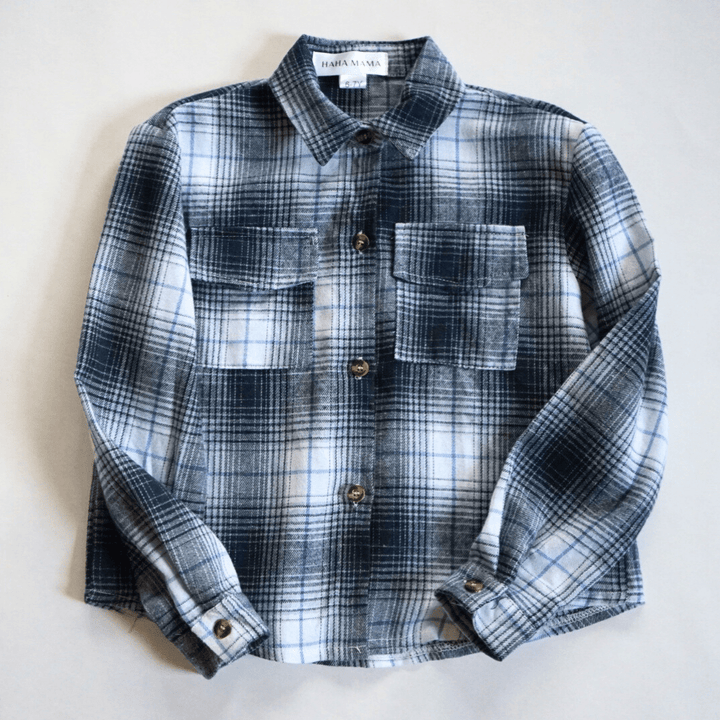 Lightweight Navy Flannel - Infant - HAHA MAMA Clothing