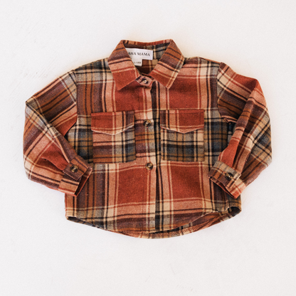 Lightweight Rust Flannel- Adult & Son