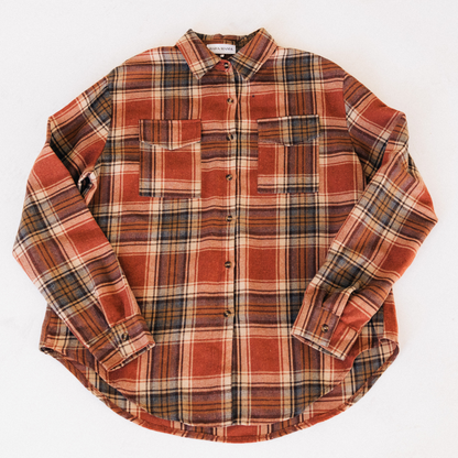 Lightweight Rust Flannel- Adult & Son