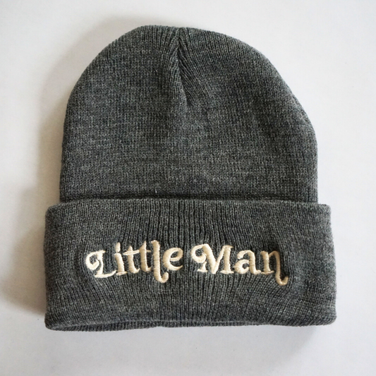 Matching Knit Hats- Little Man- Dark Gray