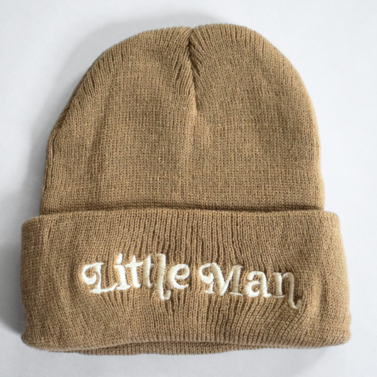 Matching Knit Hats- Little Man- Tan