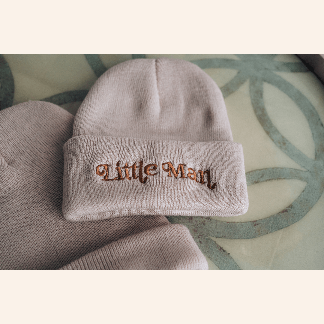 Matching Knit Hats - Little Man - Beige - HAHA MAMA Clothing