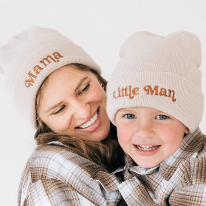 Matching Mommy & Me Beanies- Light Beige