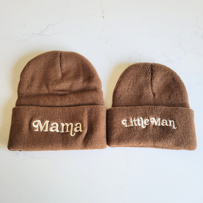 Matching Mommy & Me Beanies- Dark Brown