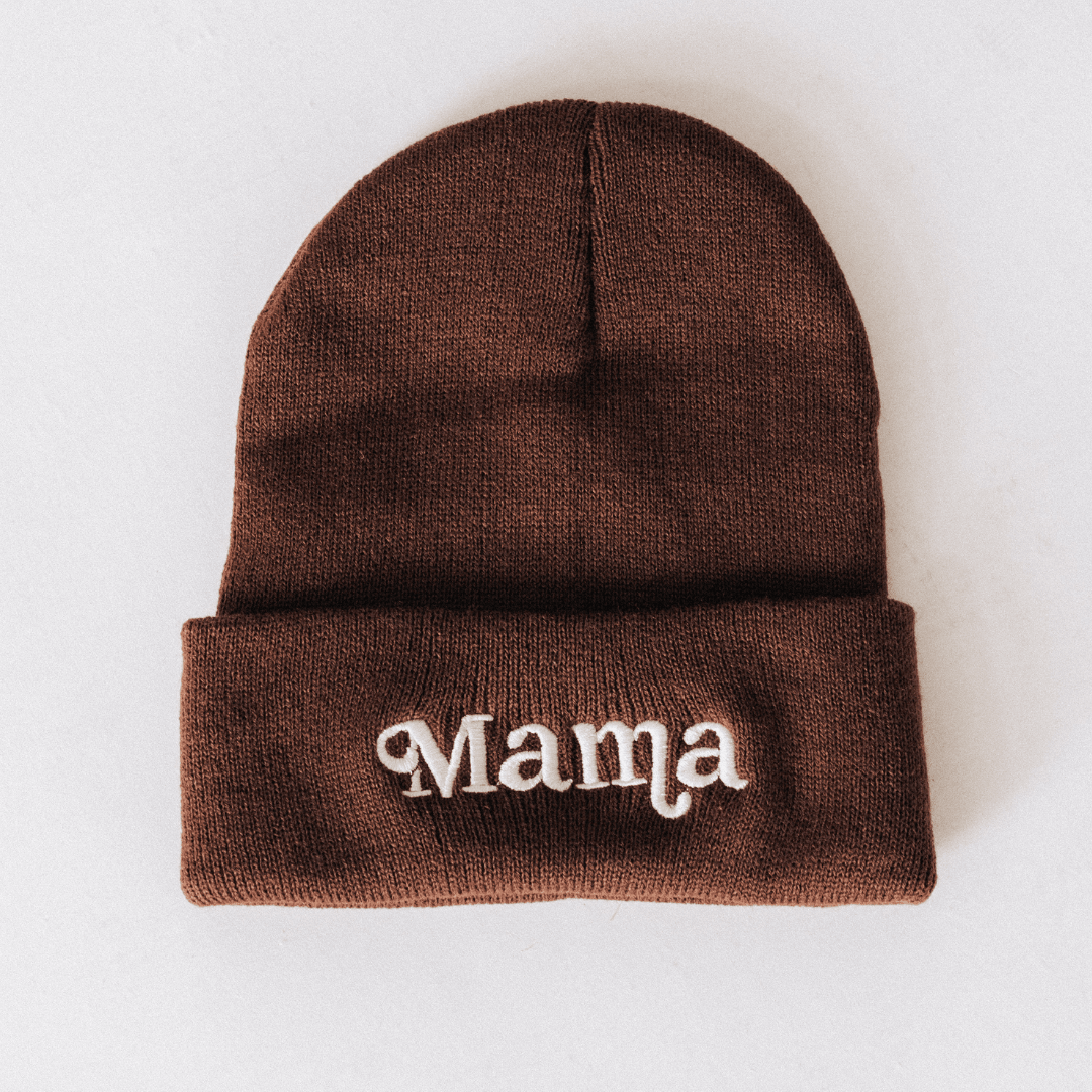 Matching Mommy & Me Beanies- Dark Brown - HAHA MAMA Clothing
