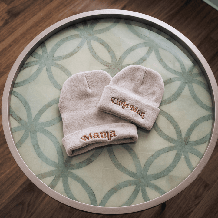 Matching Mommy & Me Beanies - Light Beige - HAHA MAMA Clothing