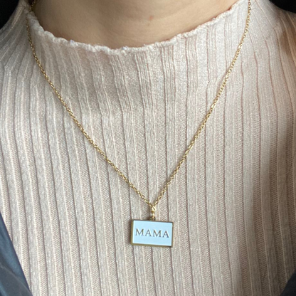 Mama Pendant with White and Gold