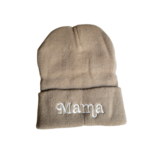 Matching Knit Hats- Mama- Tan