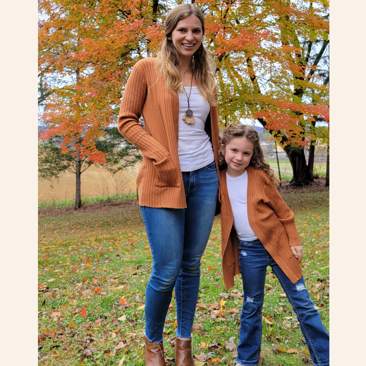 Camel Knit Cardigan - Child - HAHA MAMA Clothing