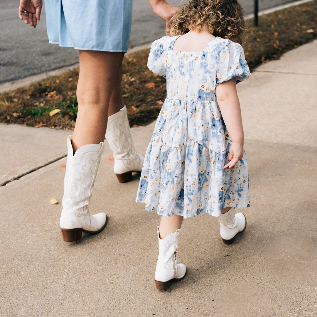 Spring Matching Mommy & Me Dresses | Blue & Floral