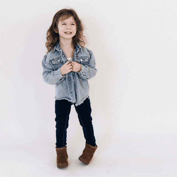 Raw Hem Denim Mommy & Me Jackets - HAHA MAMA Clothing