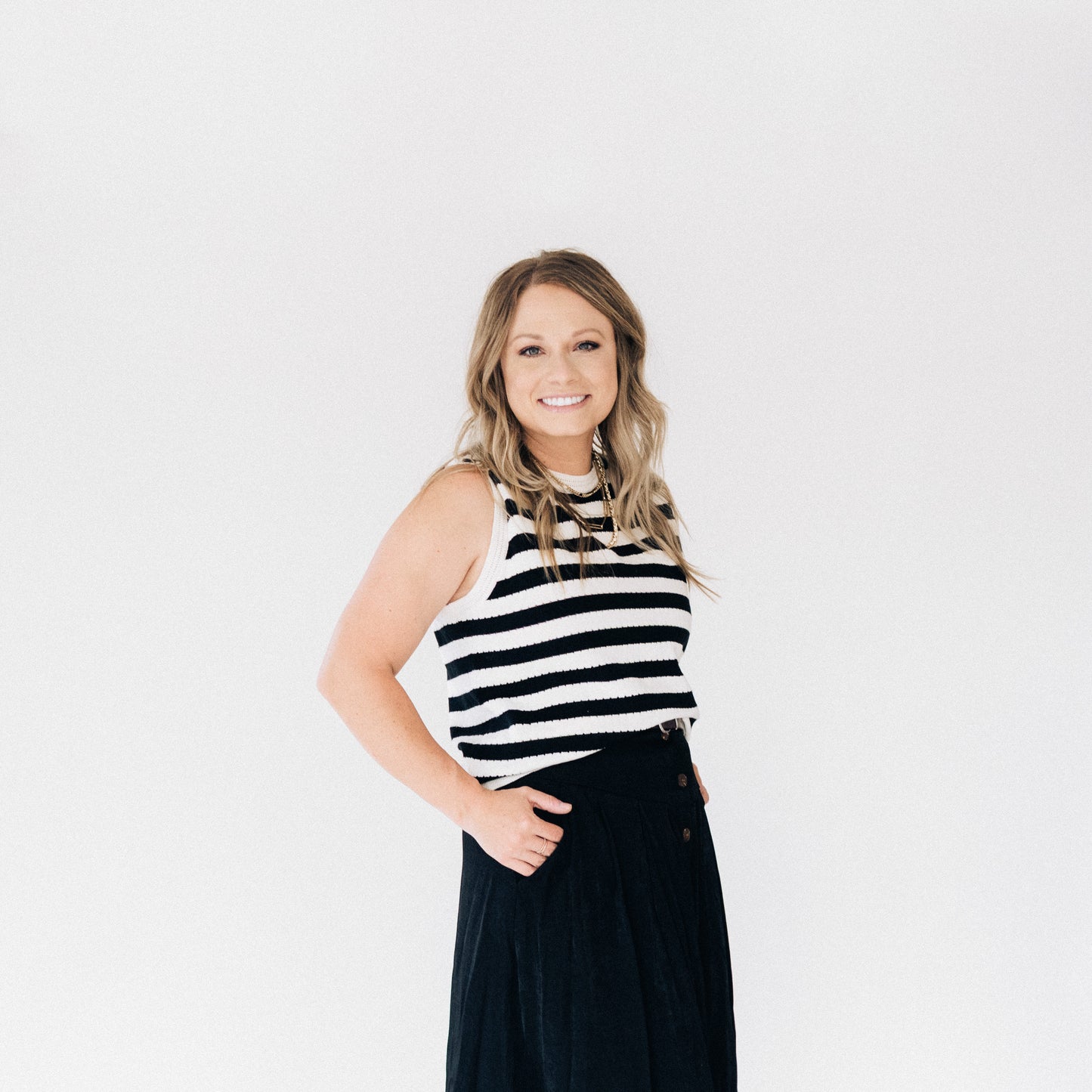 Striped Sweater Tank- Women