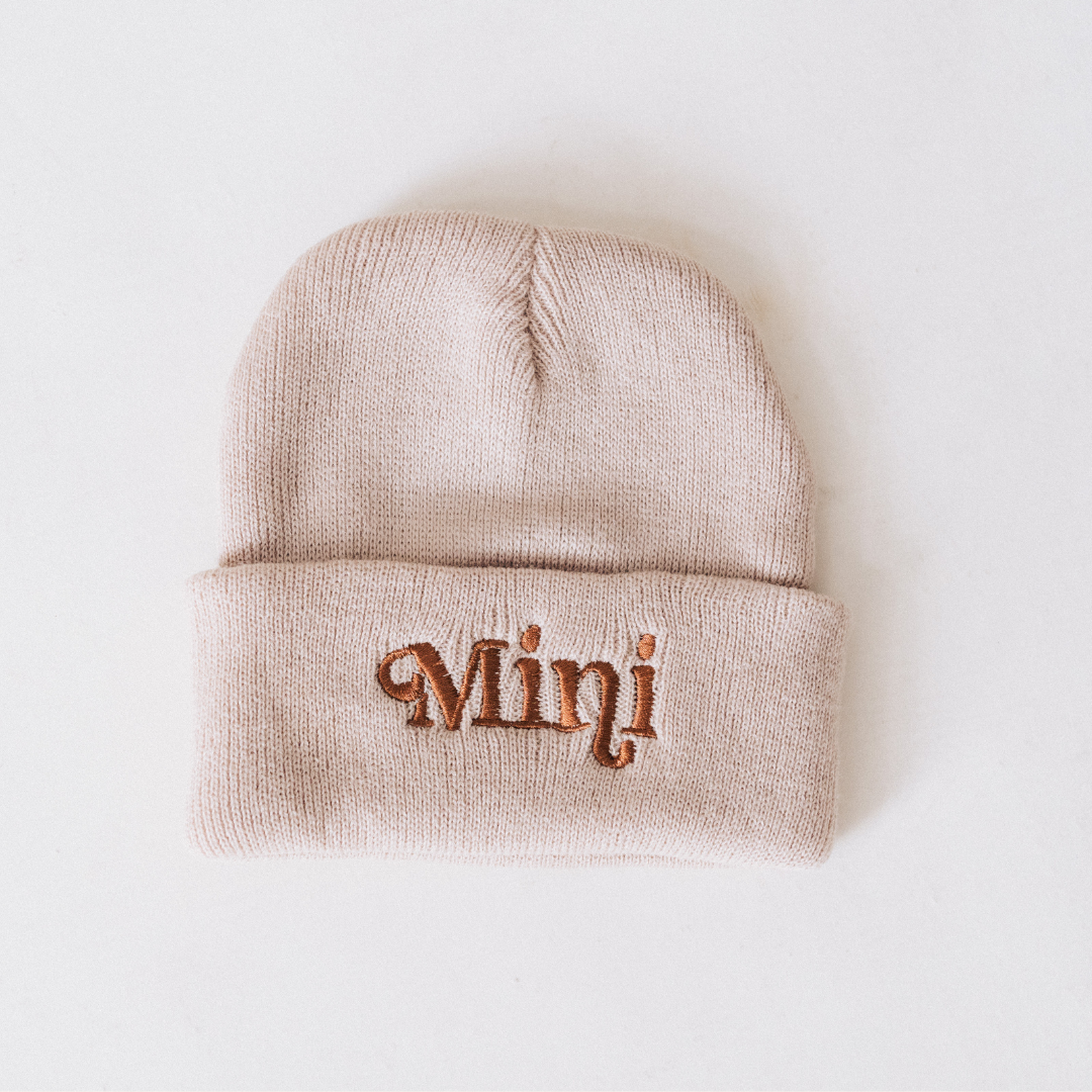 Matching Mommy & Me Beanies- Light Beige