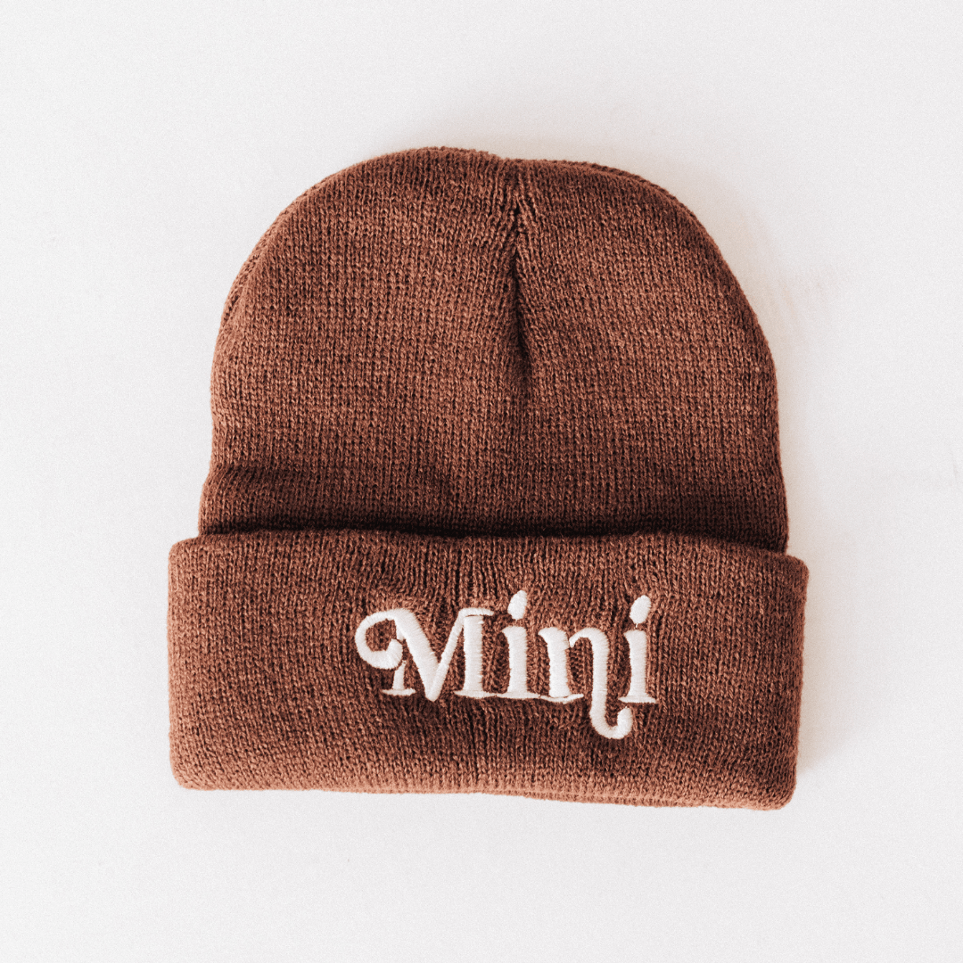 Matching Mommy & Me Beanies- Dark Brown - HAHA MAMA Clothing