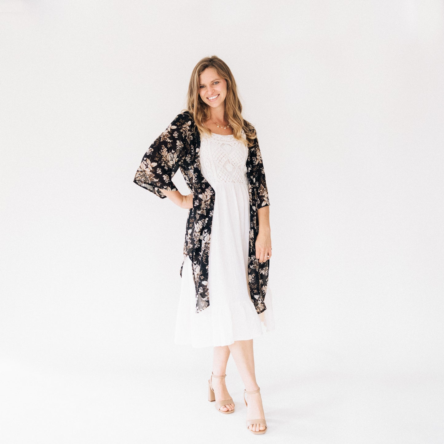 Soft White Crochet Dress - Women