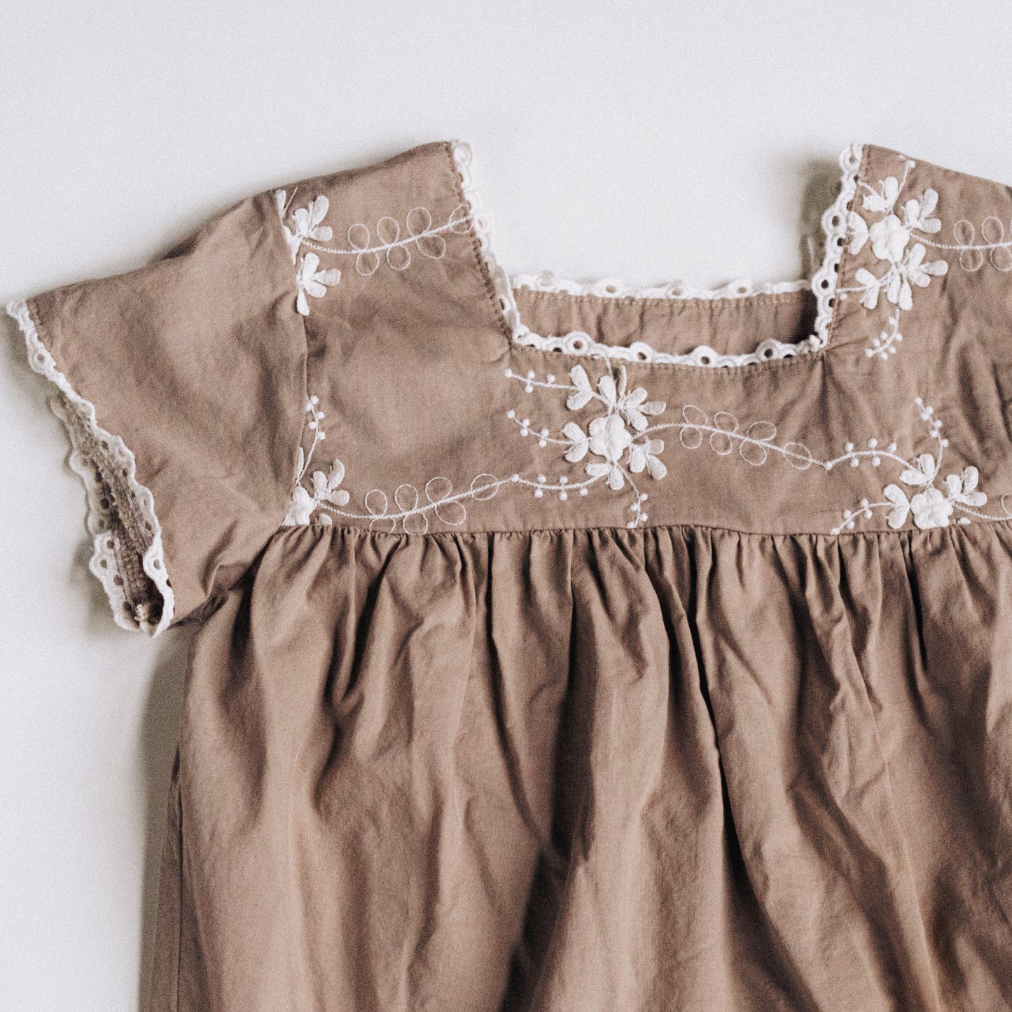 Embroidered Short Sleeve Peasant Blouse- Child