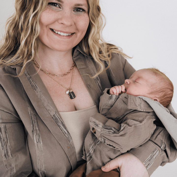 Hooded Gray Embroidered Mommy & Son Jackets - HAHA MAMA Clothing