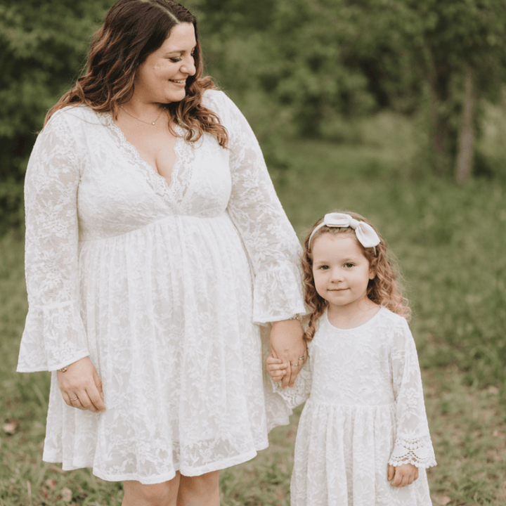Ivory Lace Mommy & Me Dresses - HAHA MAMA Clothing