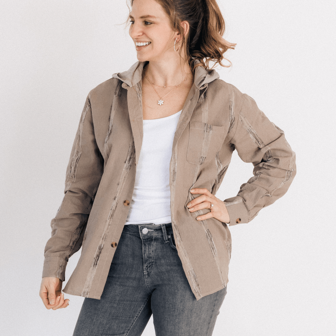 Hooded Gray Embroidered Mommy & Son Jackets - HAHA MAMA Clothing