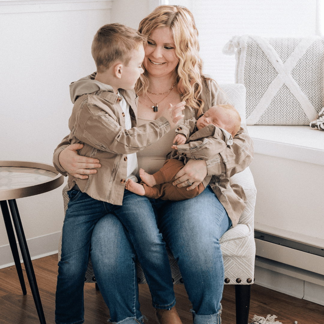 Hooded Gray Embroidered Mommy & Son Jackets - HAHA MAMA Clothing