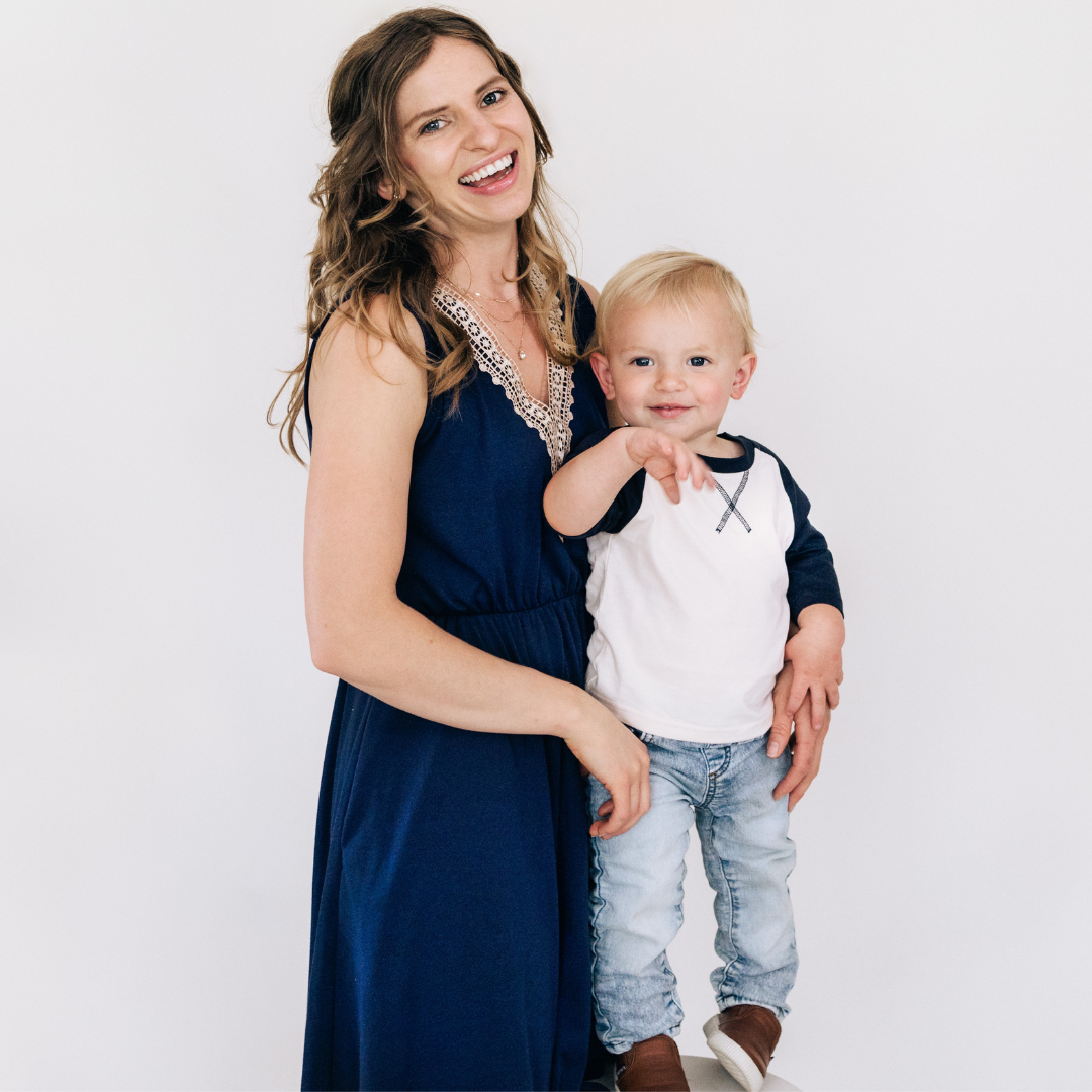 Navy Lace Blue Mommy & Son