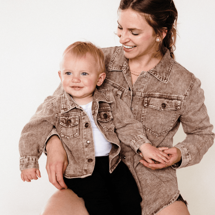 Brown Denim Jacket - Infant Dallas Orders - HAHA MAMA Clothing