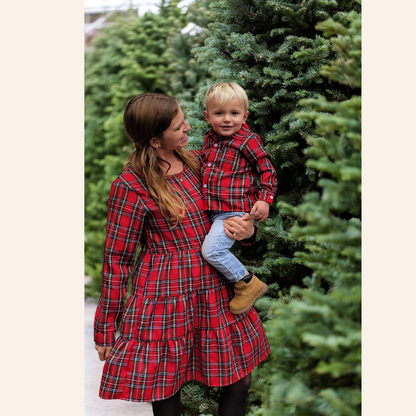 Christmas Red Tartan Family Matching