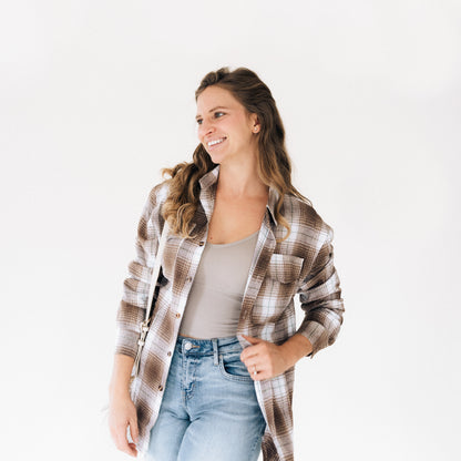 Lightweight Brown Flannel - Adult