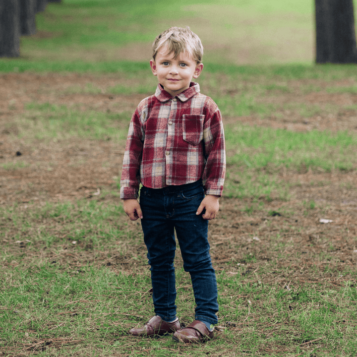 Red Cozy Flannel- Boy's - HAHA MAMA Clothing