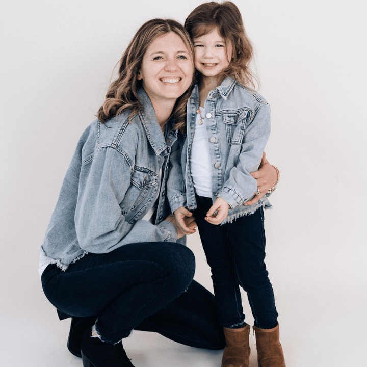 Raw Hem Denim Mommy & Me Jackets - HAHA MAMA Clothing